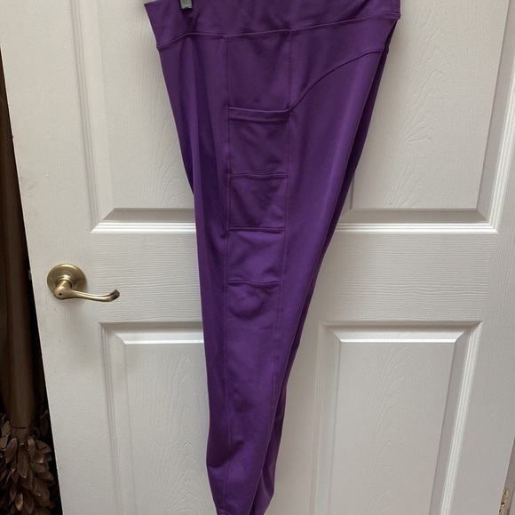 F womens Pop Fit stretchysolid purple runny/ athletic pants size XL. EUC - Picture 6 of 8